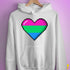 Polysexual Pride 8-Bit Pixel Heart Hoodie - White